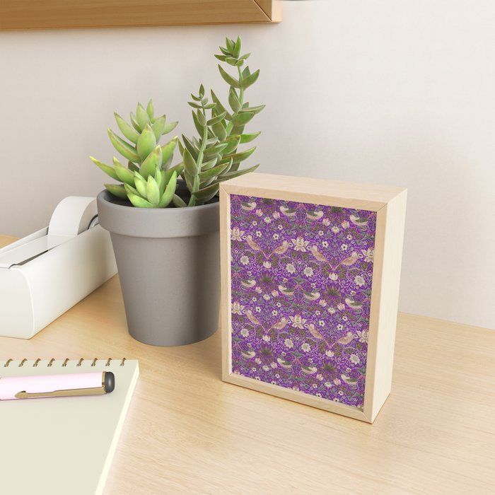 William Morris Strawberry Thief Purple Mini Art Print Gallery Image 2