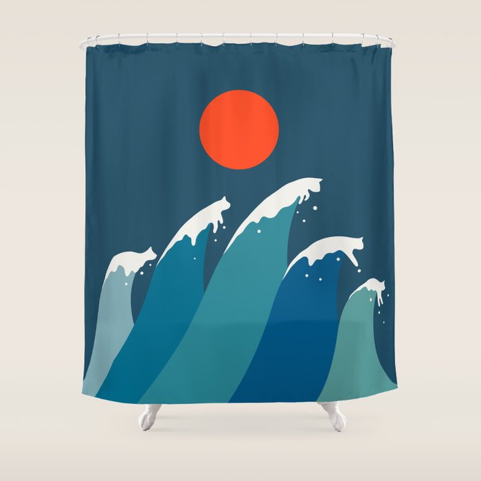 Cat Landscape 15 Shower Curtain Gallery Image 1