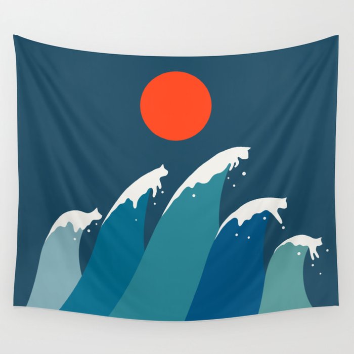 Cat Landscape 15 Wall Tapestry Gallery Image 4