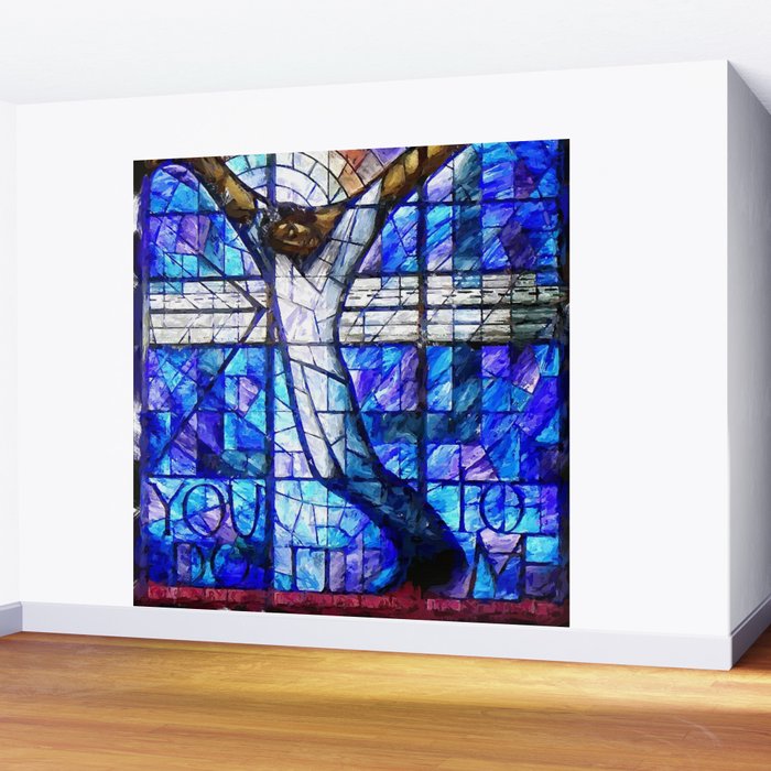 African American Portrait Painting of the Wales window at the 16th Street Baptist by Jeanpaul Ferro Wall Mural Gallery Image 2