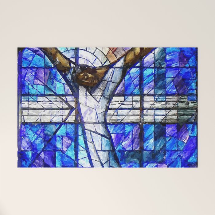 African American Portrait Painting of the Wales window at the 16th Street Baptist by Jeanpaul Ferro Welcome Mat Gallery Image 1
