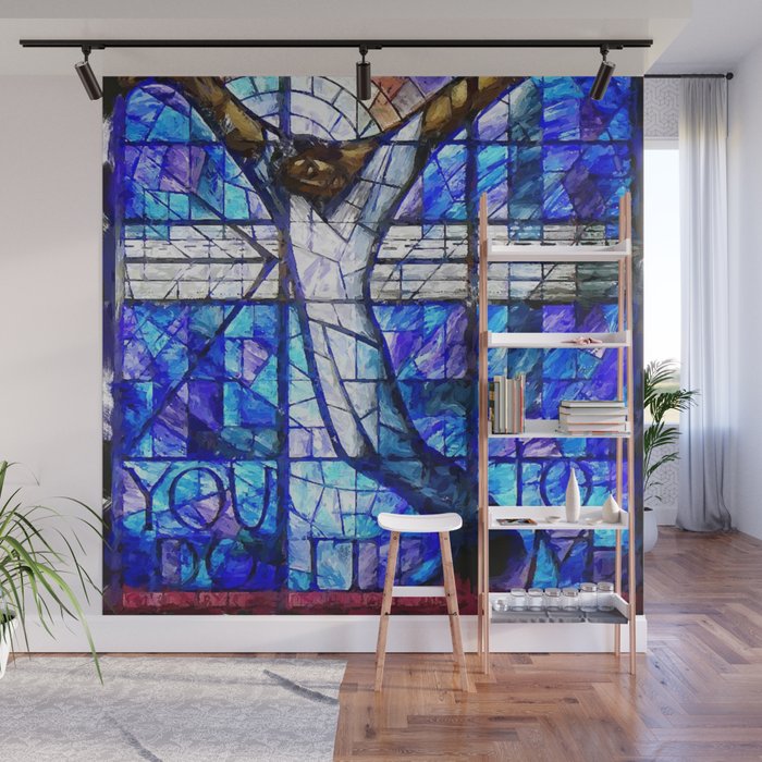 African American Portrait Painting of the Wales window at the 16th Street Baptist by Jeanpaul Ferro Wall Mural Gallery Image 1