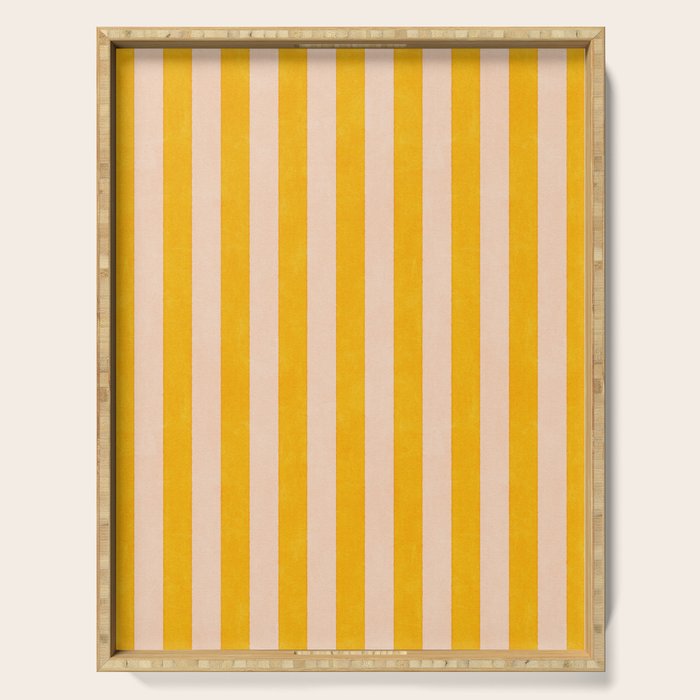 STRIPES 001 A - Goldenrod Serving Tray Gallery Image 1