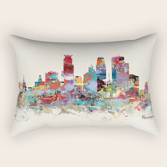 Minneapolis Minnesota skyline Rectangular Pillow Gallery Image 1
