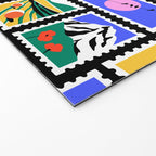 Colorful nature landscape post card stamp pattern Welcome Mat Gallery Image 2