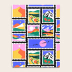 Colorful nature landscape post card stamp pattern Notebook Gallery Image 4
