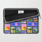 Colorful nature landscape post card stamp pattern Laptop Sleeve Gallery Image 2
