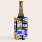 Colorful nature landscape post card stamp pattern Wine Chiller Gallery Image 3