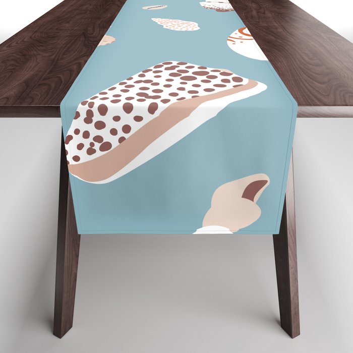 Vintage sea shell flat illustration pattern Table Runner Gallery Image 1