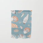 Vintage sea shell flat illustration pattern Wall Hanging Gallery Image 1