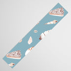 Vintage sea shell flat illustration pattern Table Runner Gallery Image 3