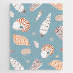 Vintage sea shell flat illustration pattern Jigsaw Puzzle Gallery Image 1