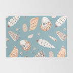 Vintage sea shell flat illustration pattern Rug Gallery Image 2