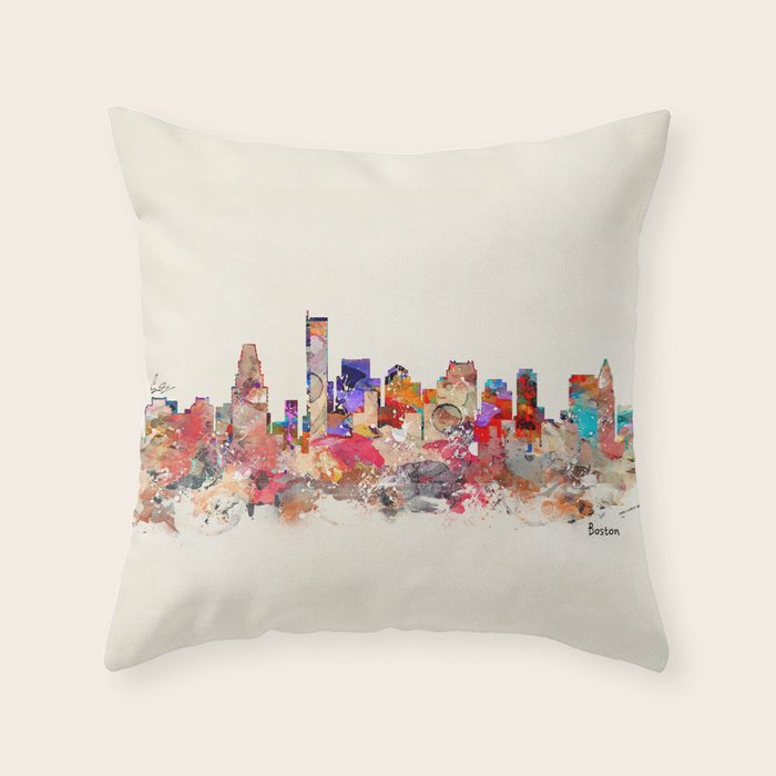 boston city massachusetts Throw Pillow Gallery Image 6