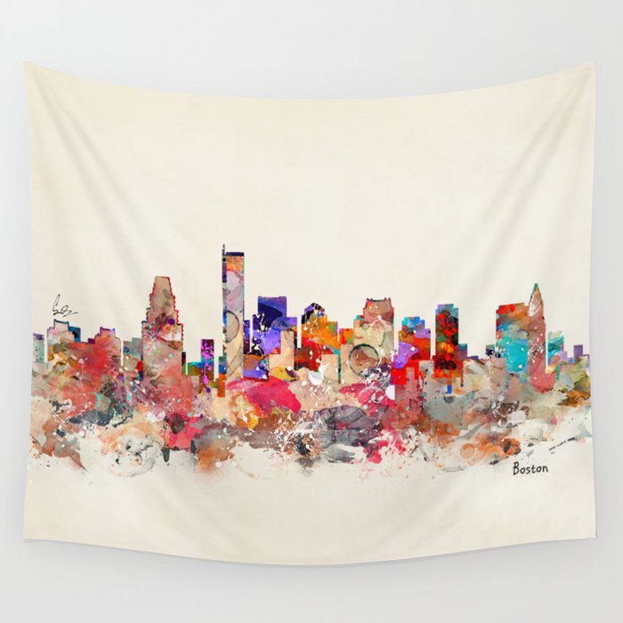 boston city massachusetts Wall Tapestry Gallery Image 4