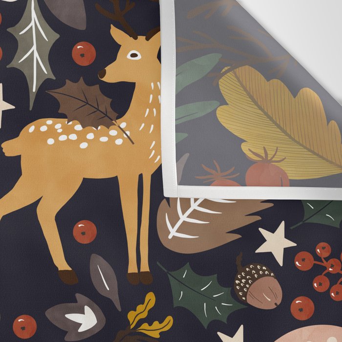 Christmas night forest 10 Wall Tapestry Gallery Image 3