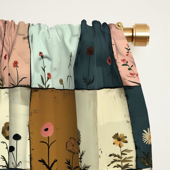 Vintage Floral Patchwork Charm Window Curtain Gallery Image 2