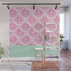 Zesty splice - pink grapefruit Wall Mural Gallery Image 1