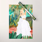 Forest Bride | Jungle Wedding Painting | Travel Solo | Blonde Woman Dancing Joy Wrapping Paper Gallery Image 1
