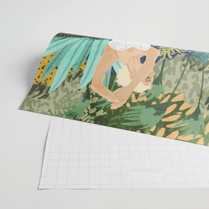 Forest Bride | Jungle Wedding Painting | Travel Solo | Blonde Woman Dancing Joy Wrapping Paper Gallery Image 2