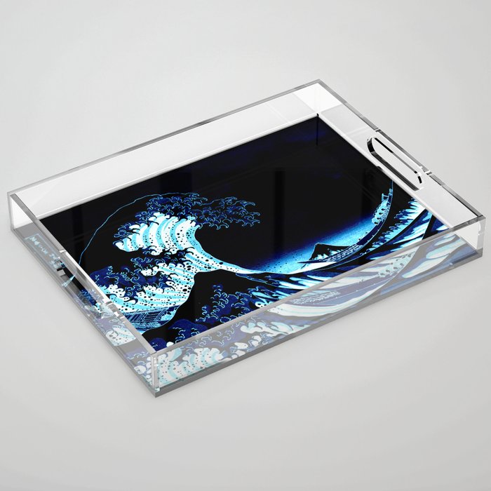 Midnight Great Wave: Enigmatic Depths Acrylic Tray Gallery Image 1