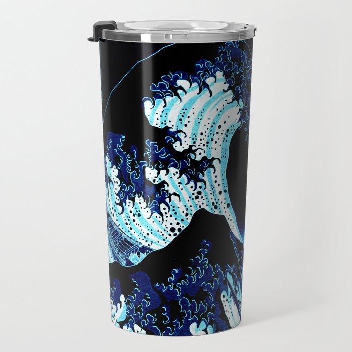 Midnight Great Wave: Enigmatic Depths Travel Mug Gallery Image 3