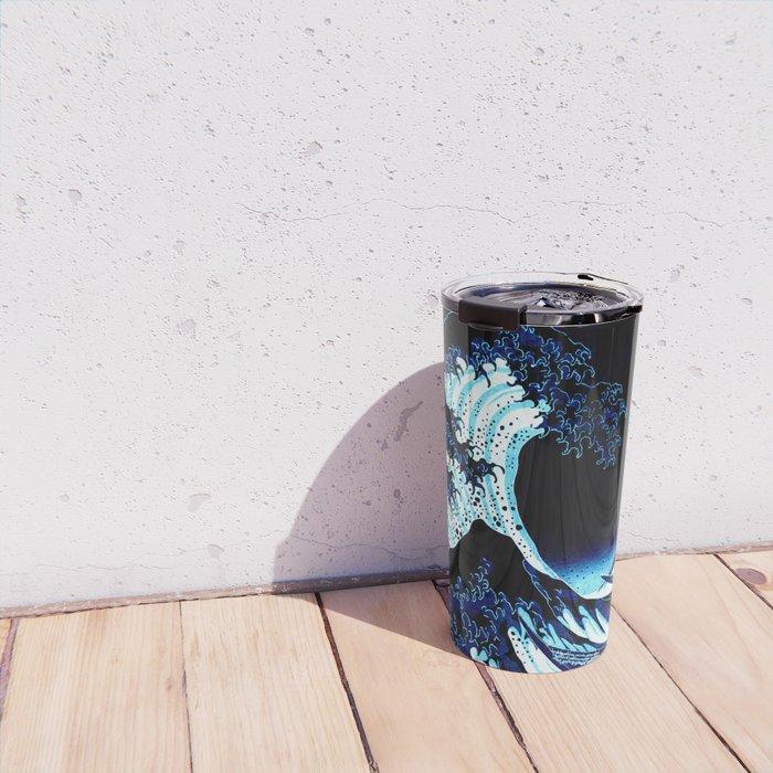Midnight Great Wave: Enigmatic Depths Travel Mug Gallery Image 4