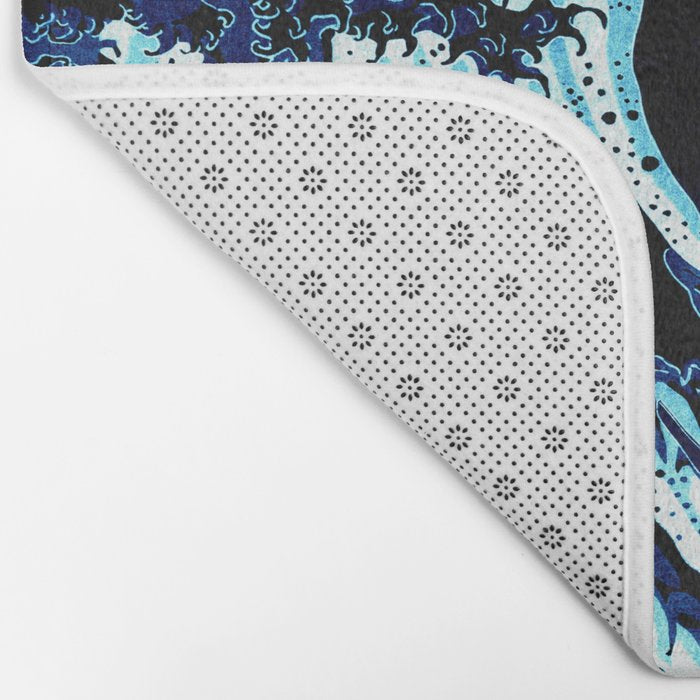 Midnight Great Wave: Enigmatic Depths Bath Mat Gallery Image 2