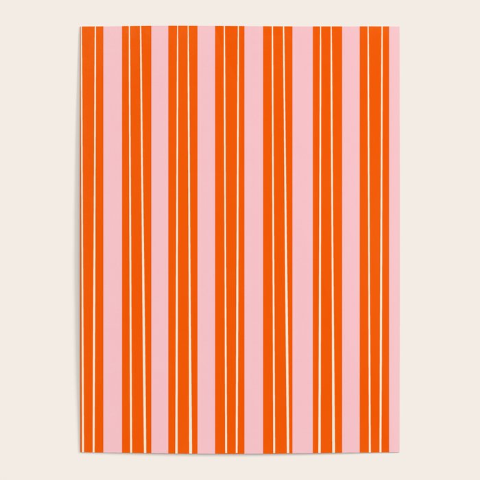 Playful Orange and Pink Stripe Poster Gallery Image 4