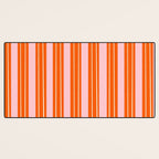 Playful Orange and Pink Stripe Desk Mat Gallery Image 3
