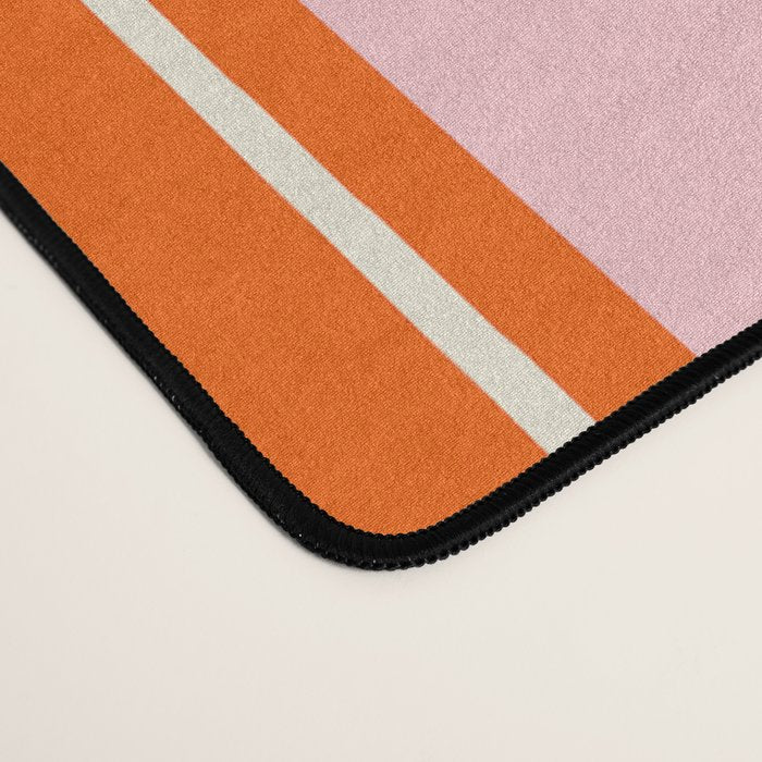 Playful Orange and Pink Stripe Desk Mat Gallery Image 4
