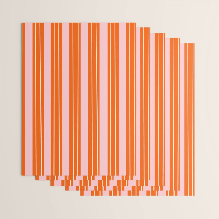 Playful Orange and Pink Stripe Wrapping Paper Gallery Image 3