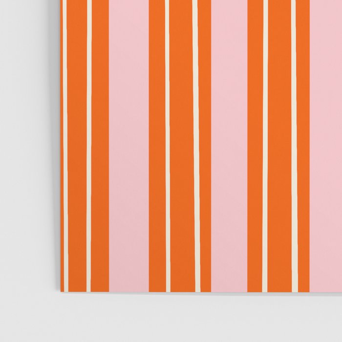 Playful Orange and Pink Stripe Poster Gallery Image 3