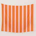 Playful Orange and Pink Stripe Wall Tapestry Gallery Image 4