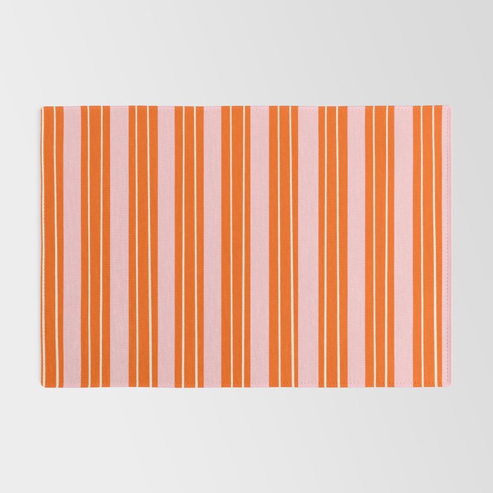 Playful Orange and Pink Stripe Rug Gallery Image 2