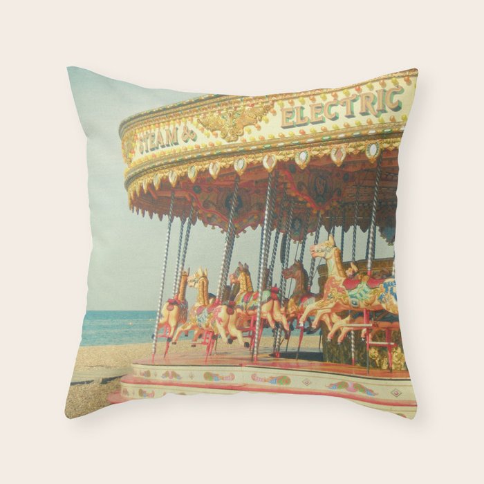 Seaside Carousel Throw Pillow Gallery Image 1