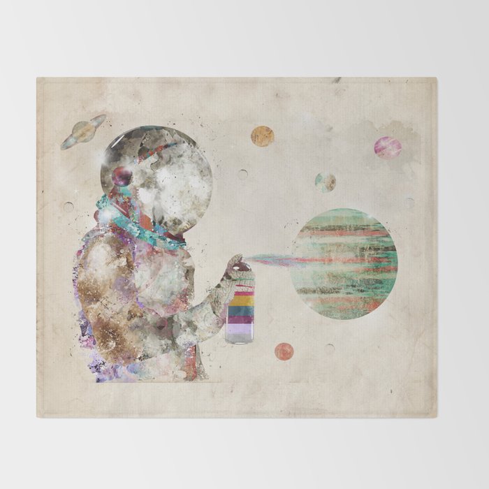 space graffiti Throw Blanket Gallery Image 2