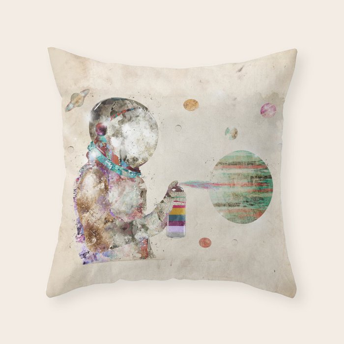 space graffiti Throw Pillow Gallery Image 6