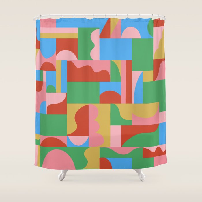 Joy mosaic Shower Curtain Gallery Image 1