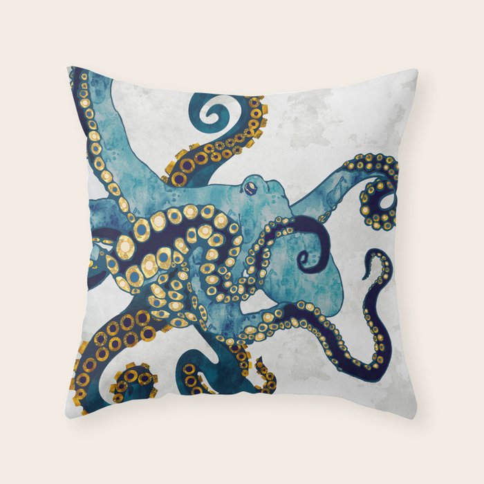 Metallic Octopus VI Throw Pillow Gallery Image 6