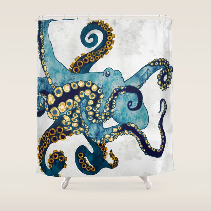 Metallic Octopus VI Shower Curtain Gallery Image 1