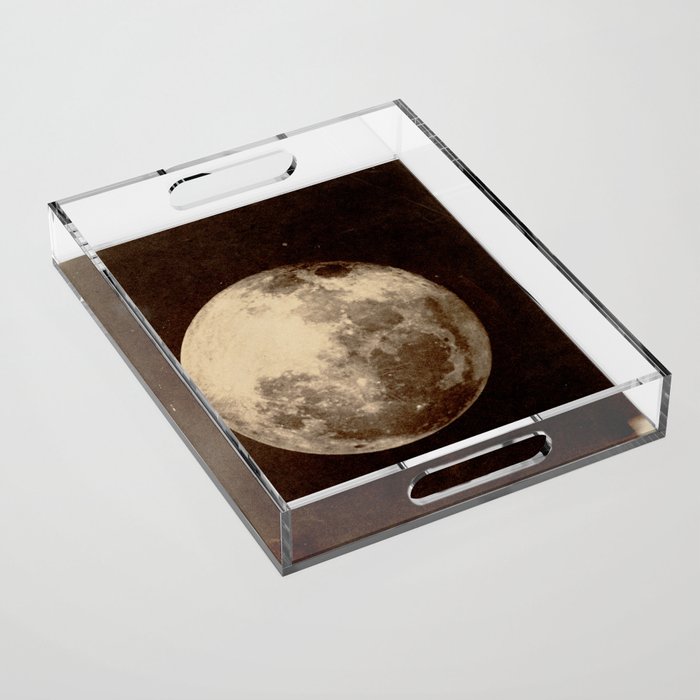 Antique Photo Of The Moon Acrylic Tray Gallery Image 1