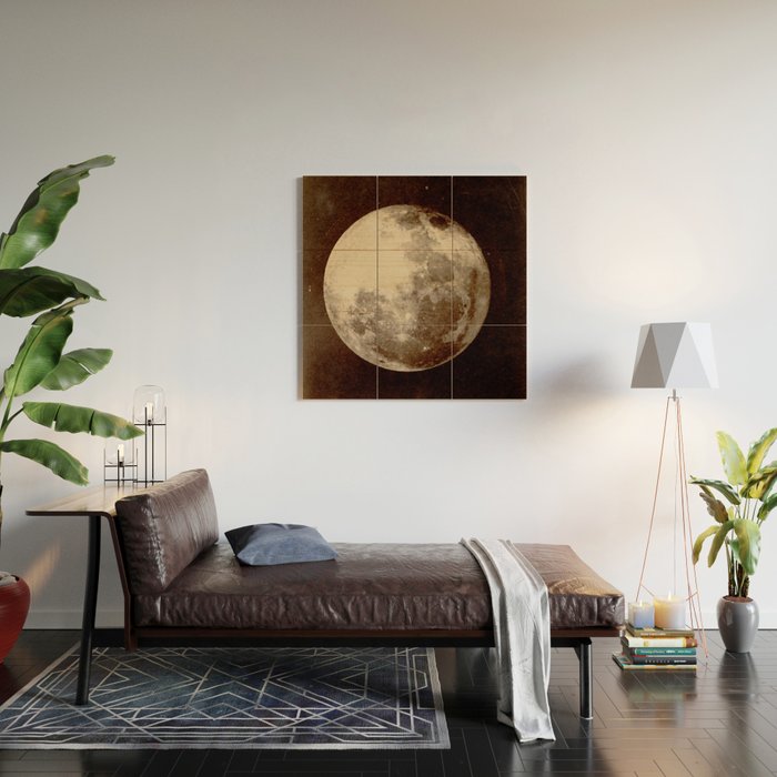 Antique Photo Of The Moon Wood Wall Art Gallery Image 2