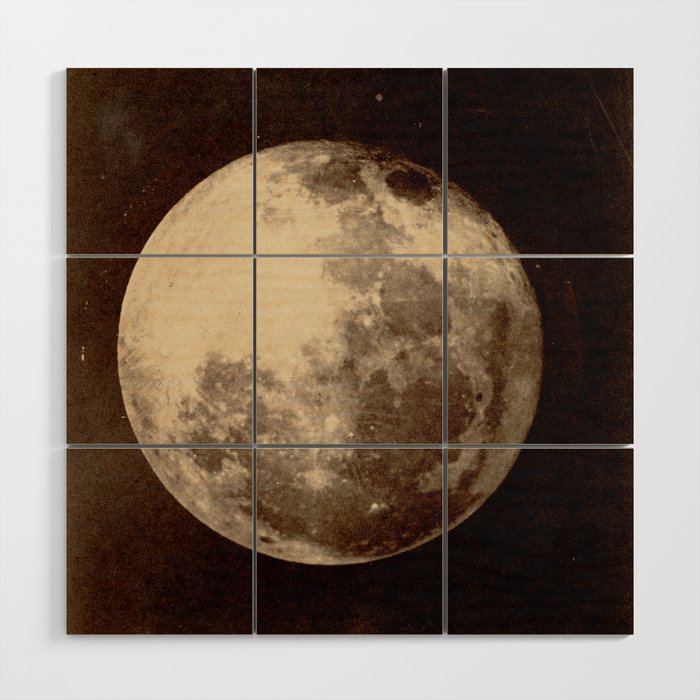 Antique Photo Of The Moon Wood Wall Art Gallery Image 1