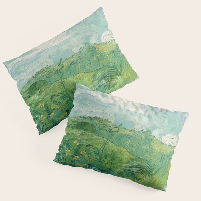 Green Wheat Fields, Auvers, 1890, Vincent van Gogh Pillow Sham Gallery Image 1