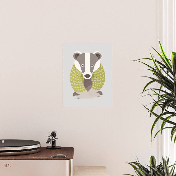 Whimsical Badger Poster Gallery Image 2