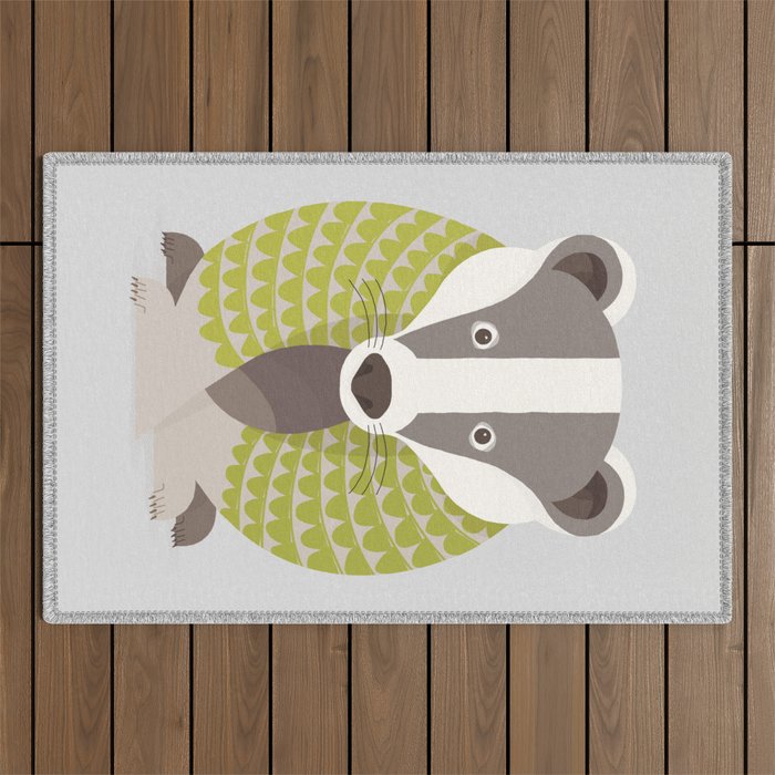 Whimsical Badger Outdoor Rug