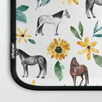 Horses and Sunflowers, Horse Art, Horse Decor, Yellow Flowers, Equestrian Art Laptop Sleeve Gallery Image 3