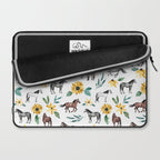 Horses and Sunflowers, Horse Art, Horse Decor, Yellow Flowers, Equestrian Art Laptop Sleeve Gallery Image 2