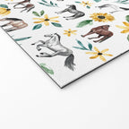 Horses and Sunflowers, Horse Art, Horse Decor, Yellow Flowers, Equestrian Art Welcome Mat Gallery Image 2